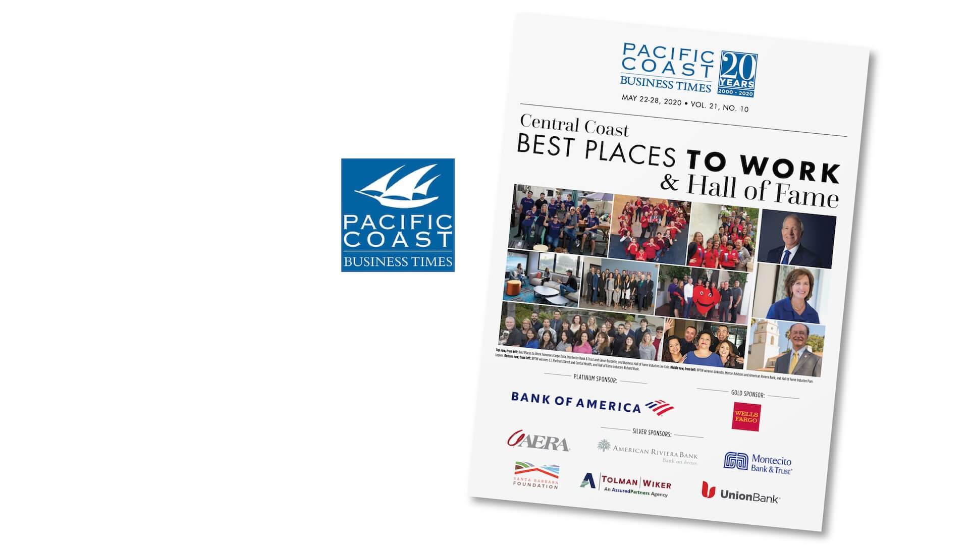 WealthSource Named a 2020 Top Place to Work by the Pacific Coast Business Times